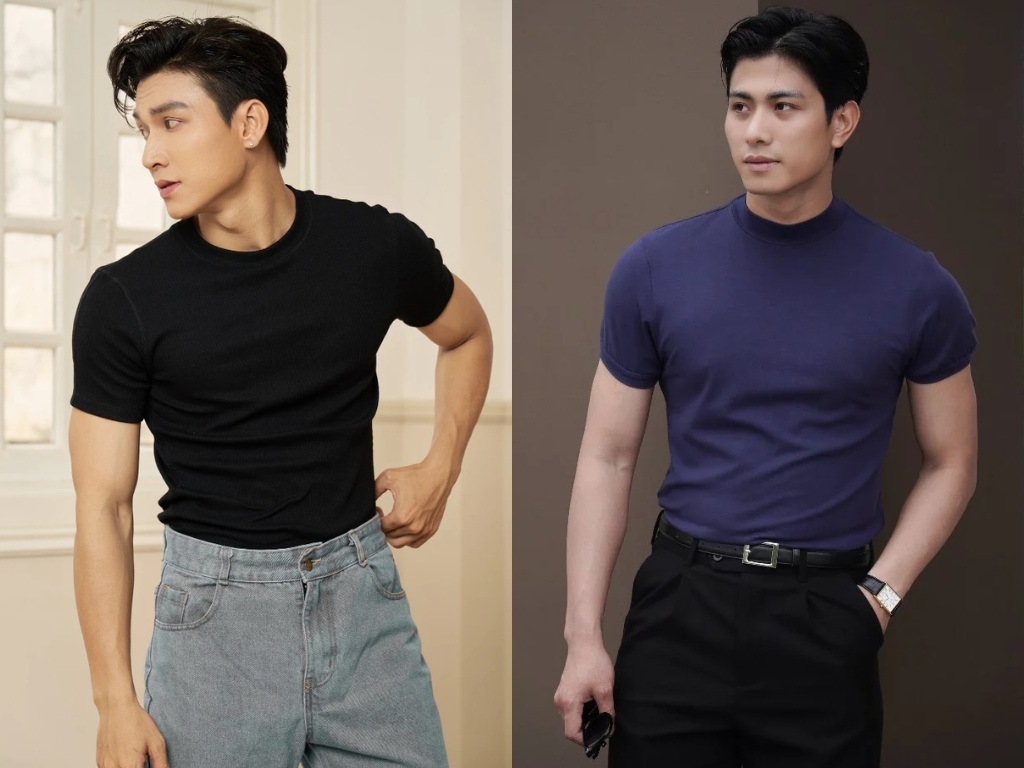 Áo body nam cổ tròn tạo vẻ cổ điển