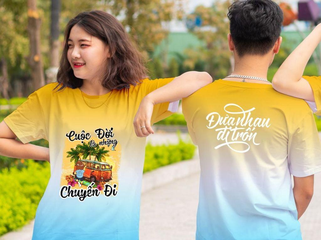 Áo thun cổ tròn mang lại giá trị thẩm mỹ cao cho hình in áo lớp