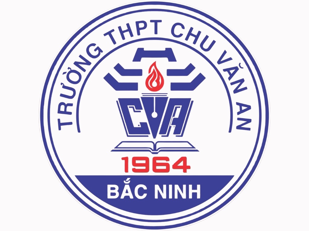 Logo trường THPT Chu Văn An sử dụng màu xanh dương làm chủ đạo