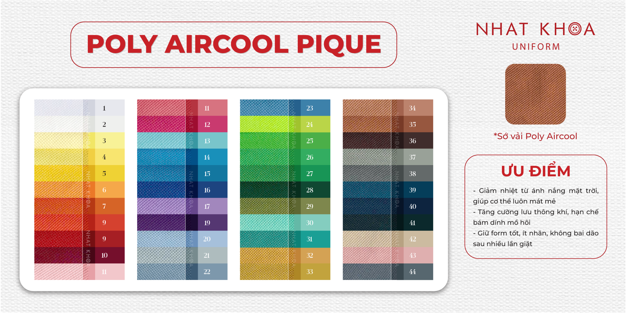 Bảng màu vải Poly Aircool-01