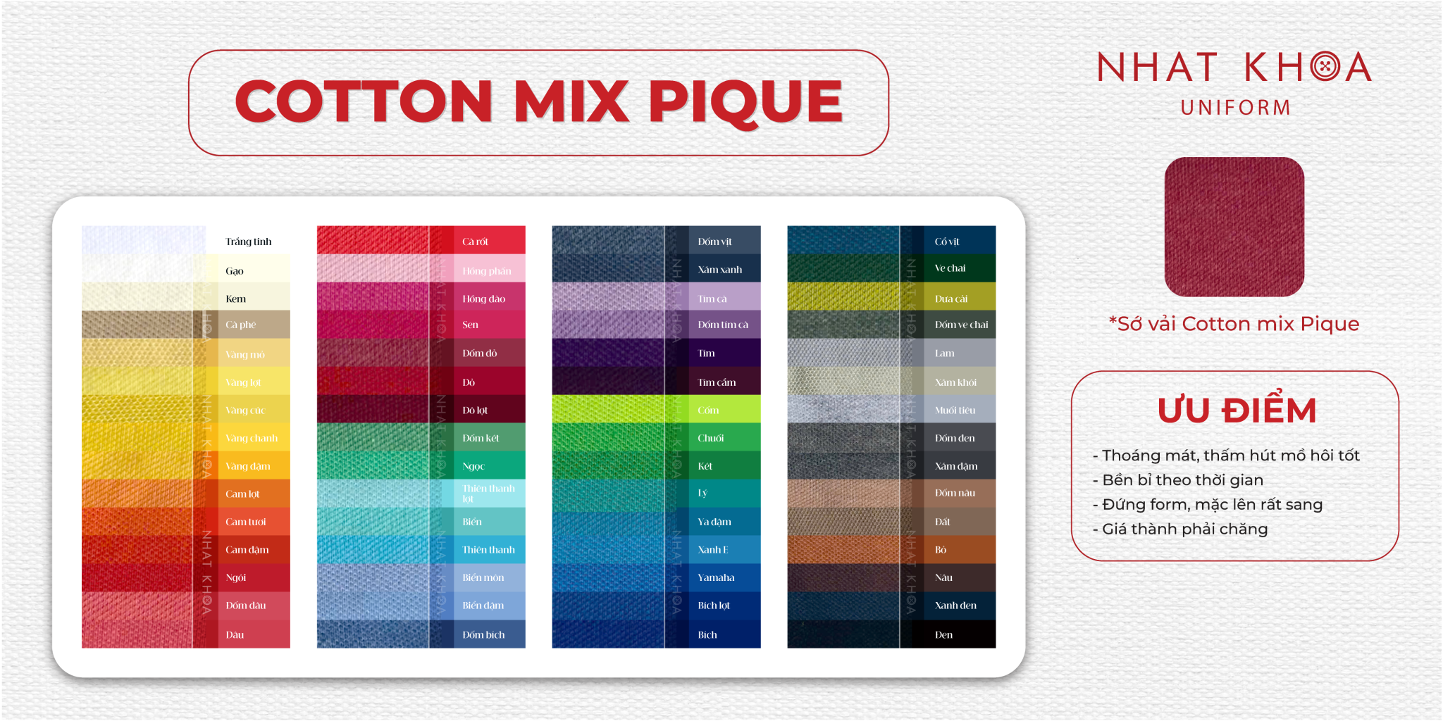 Bảng màu vải Cotton Mix-01