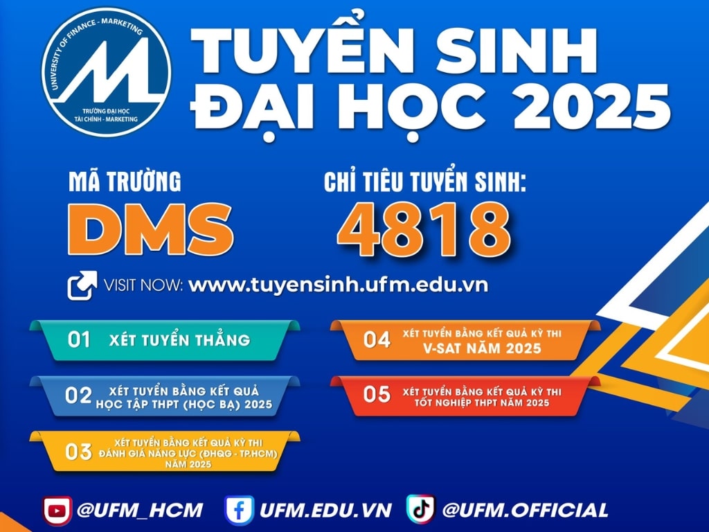 Mã trường Tài chính Marketing là DMS