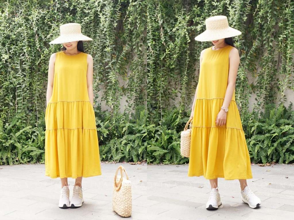 Váy suông là mẫu váy đẹp đi du lịch giúp che các khuyết điểm hiệu quả