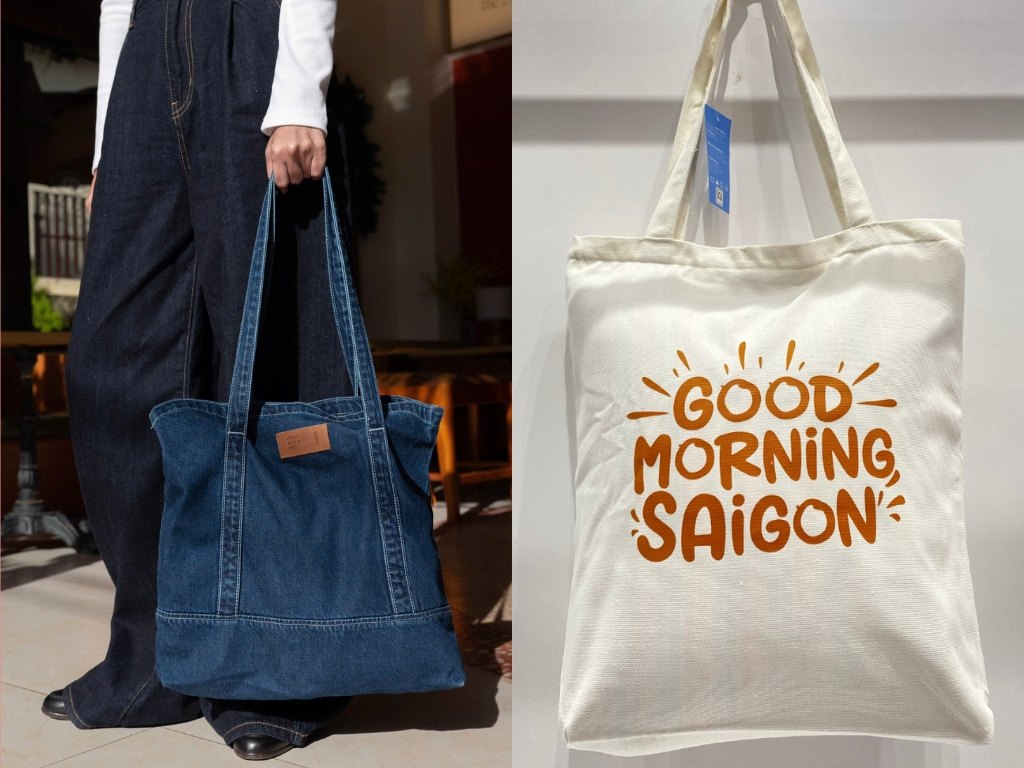 So sánh túi tote vải jean và vải canvas