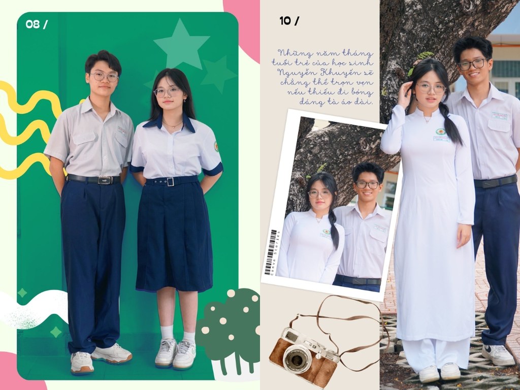 Đồng phục chính khóa in logo trường THPT Nguyễn Khuyến