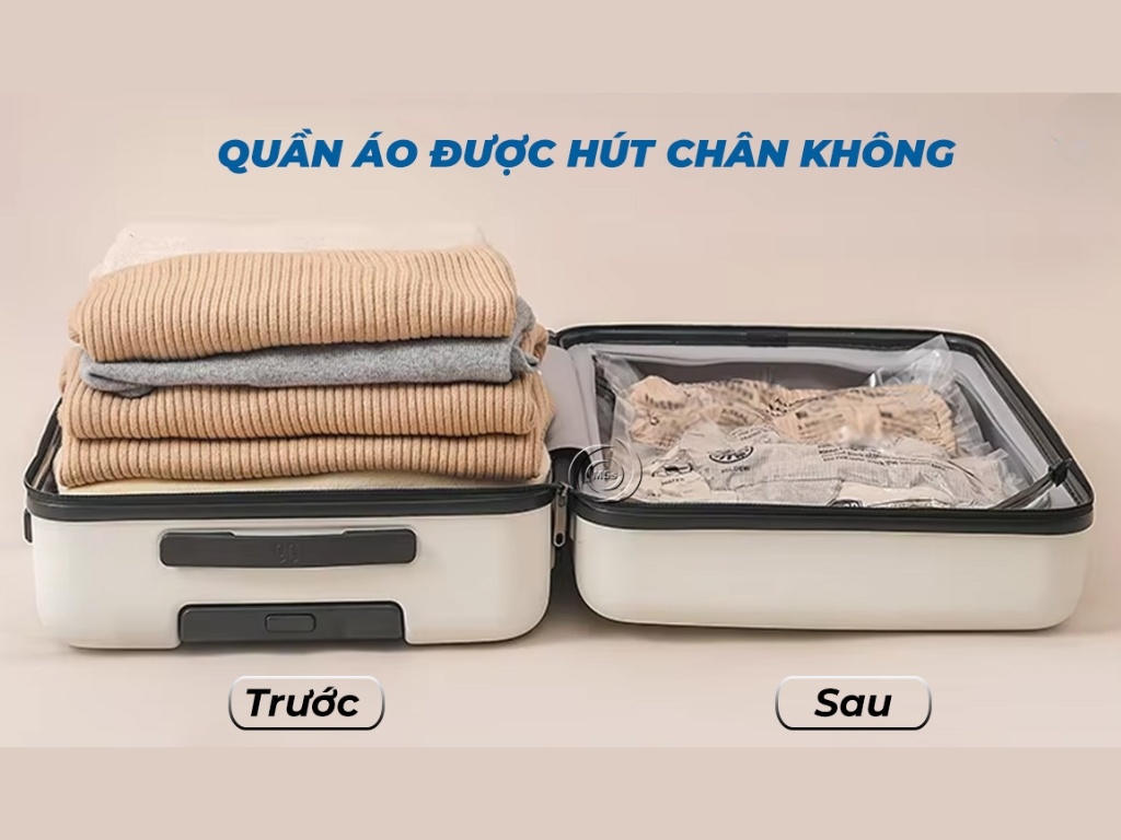 Phương pháp hút chân không áo thun giúp giảm diện tích đồ đáng kể