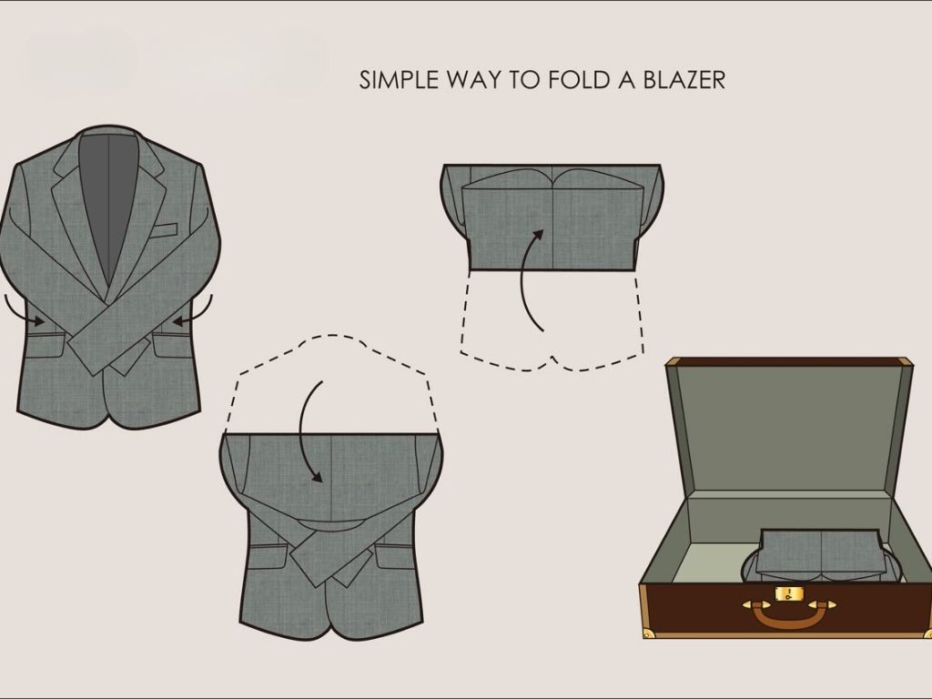 Cách xếp áo vest đi du lịch theo phương pháp gấp làm tư