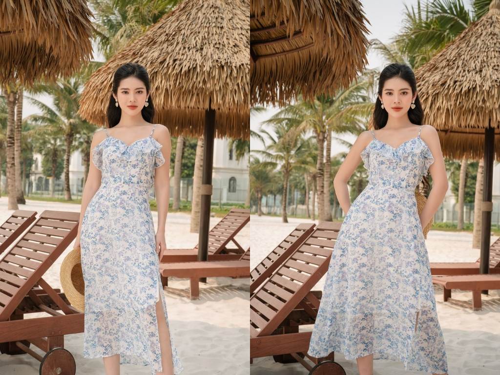 Váy maxi là item thời trang du lịch biển tạo cho người mặc nét đẹp lãng mạn