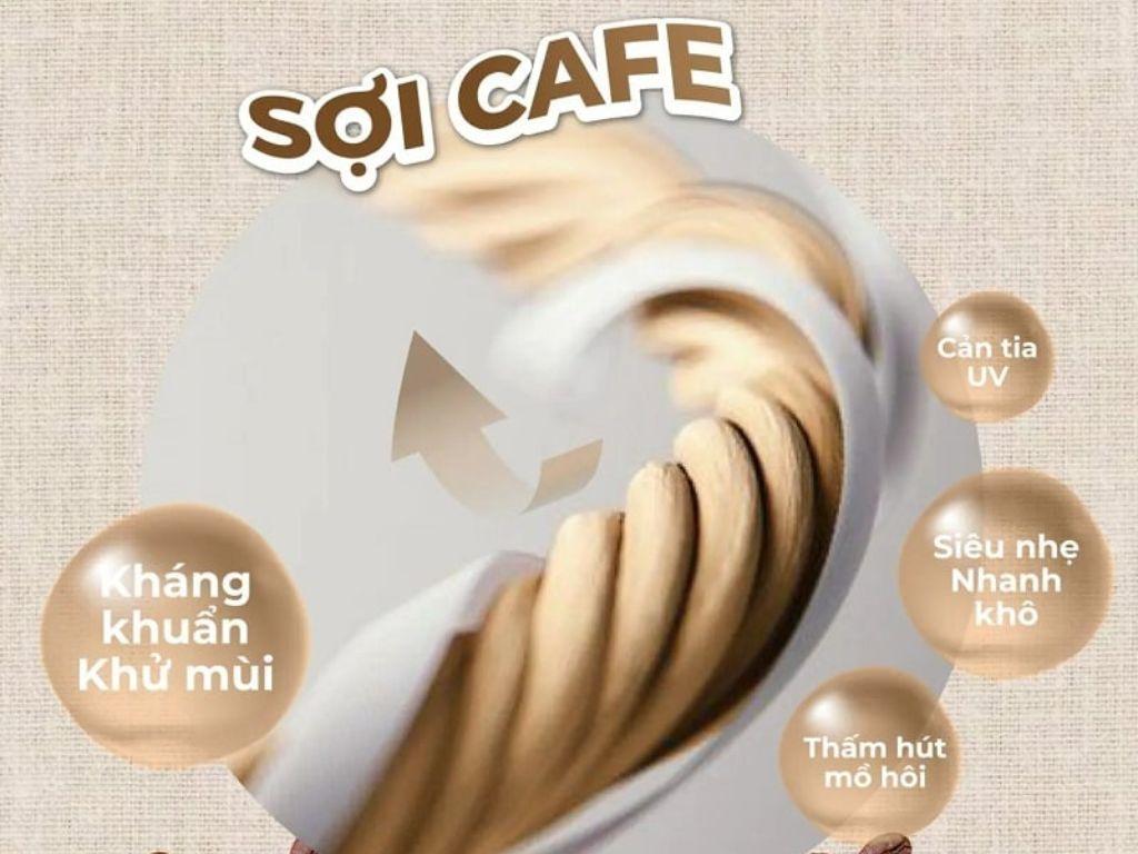 Các hạt cà phê có trong sợi vải giúp bạn kháng khuẩn, khử mùi