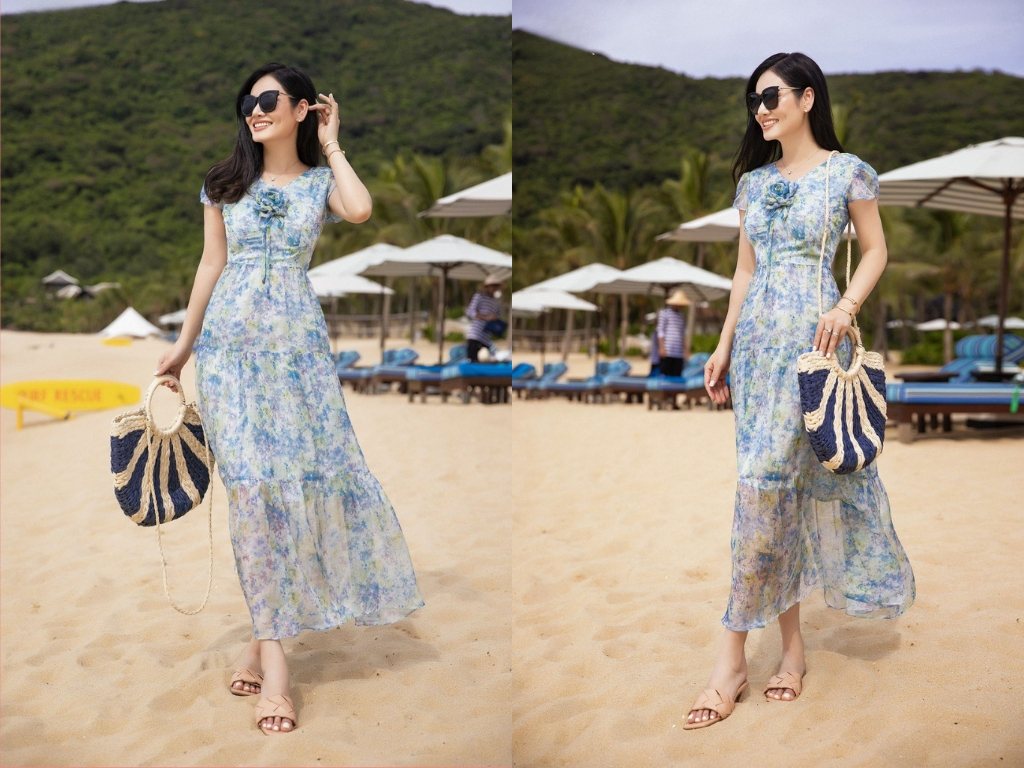 Bạn nên chọn váy đi du lịch biển có họa tiết hoa nhiệt đới