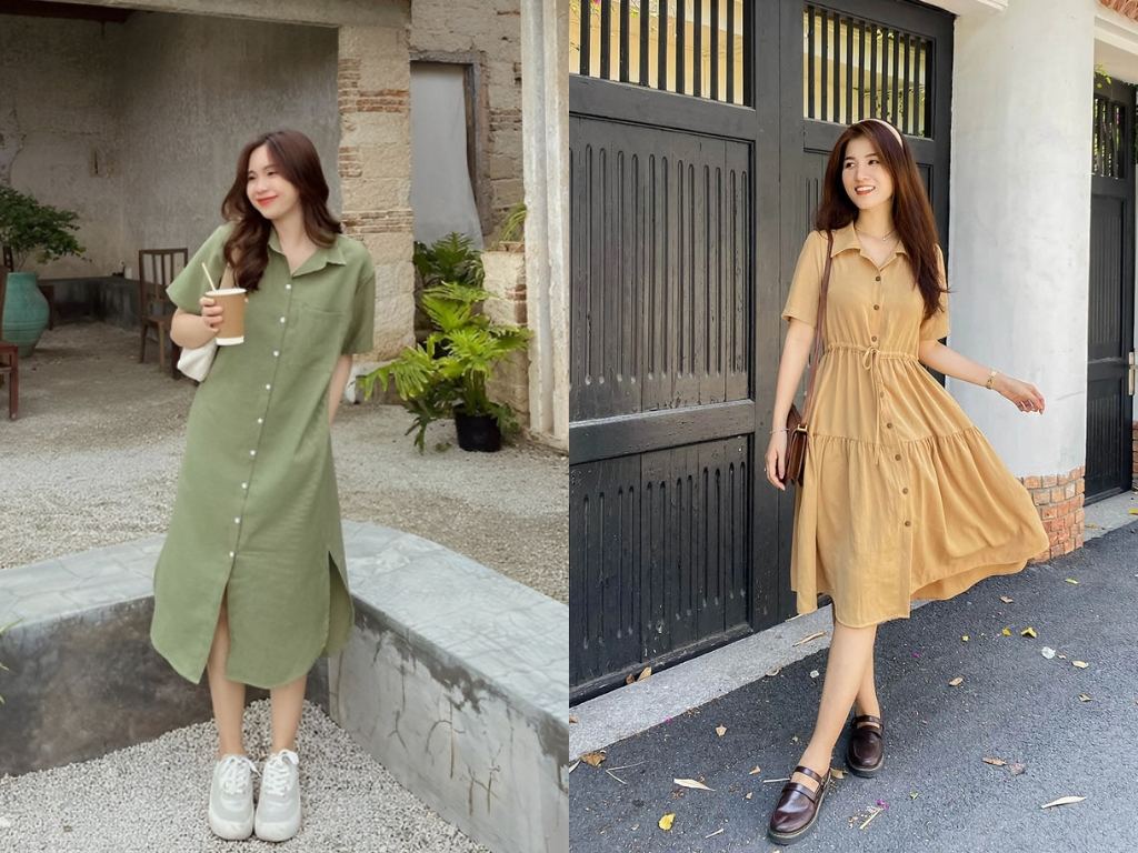 Đầm sơ mi mang lại vẻ ngoài thanh lịch cho người mặc