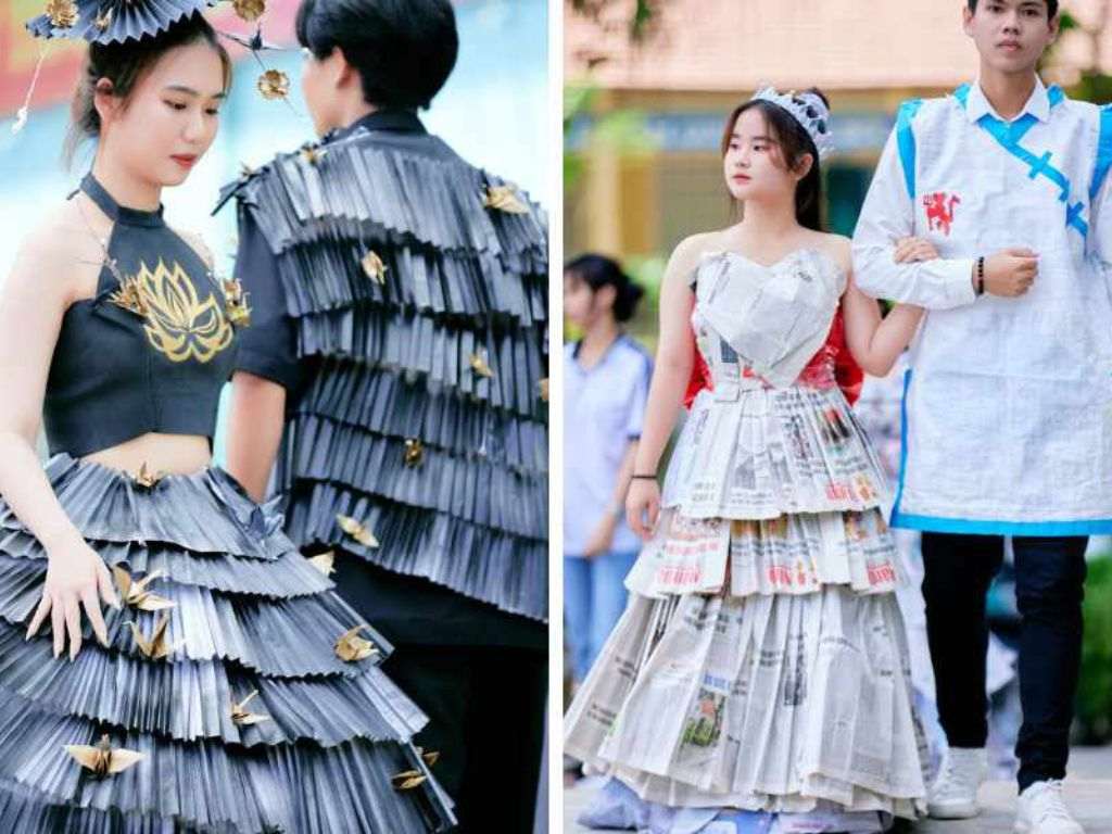 Các vật liệu tái chế phù hợp để tạo trang phục nam tính như giấy