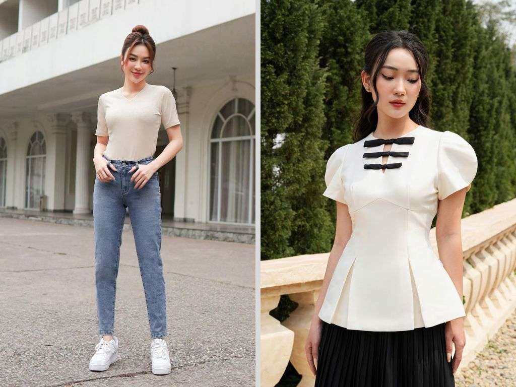 Bạn nên ưu tiên các bộ đồ có áo kiểu peplum