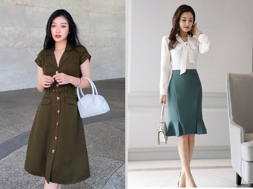 Mẫu đầm này là sự kết hợp hoàn hảo giữa vẻ thanh lịch của Áo Sơ Mi