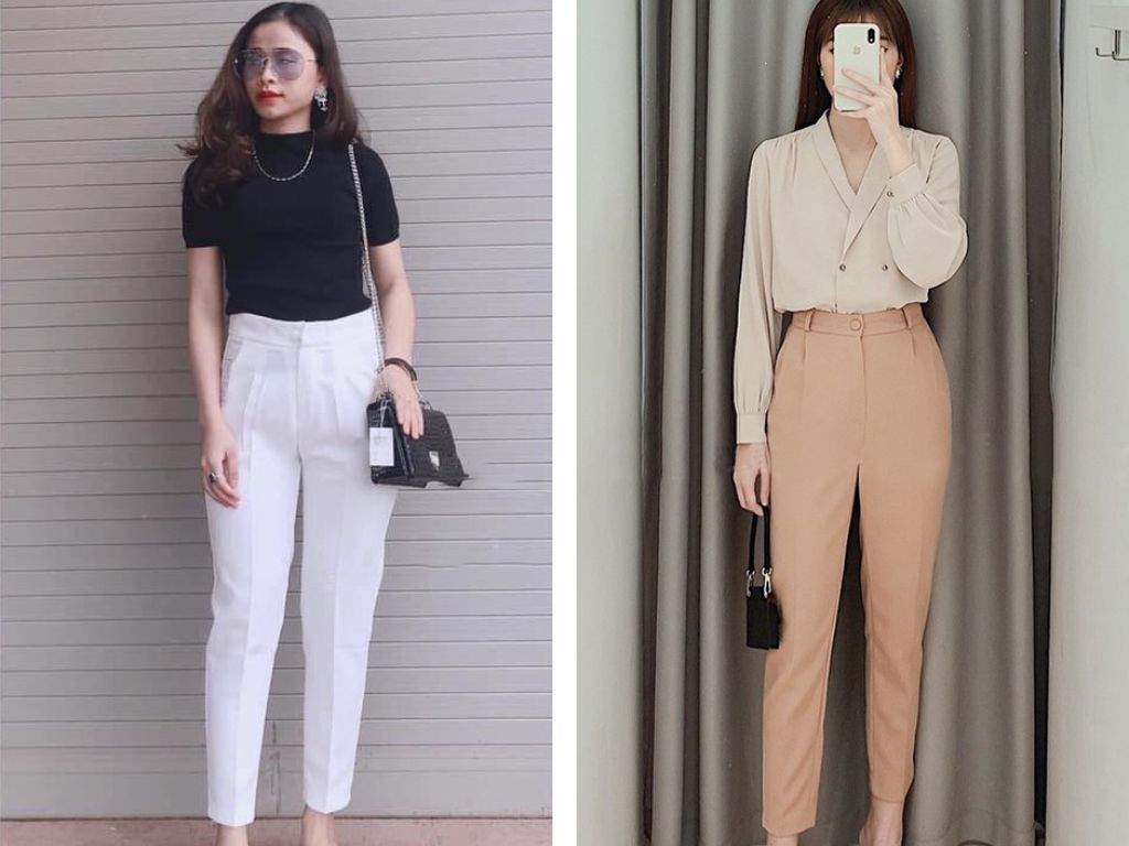 Mẫu quần tây nữ công sở này giúp che khuyết điểm bắp chân to