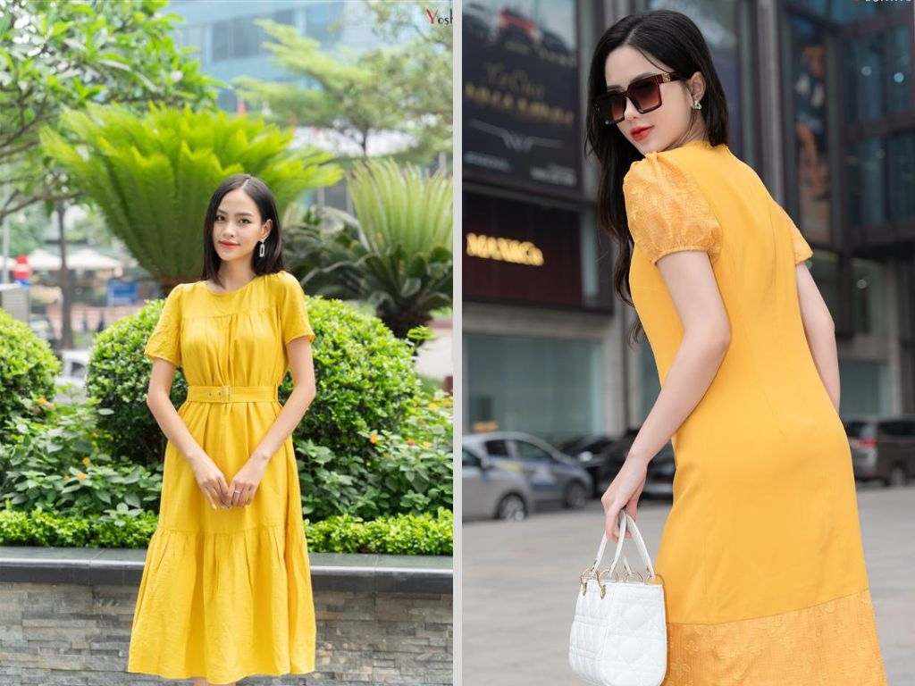 Chiếc đầm suông rộng rãi giúp che khuyết điểm và tạo sự thoải mái tối đa