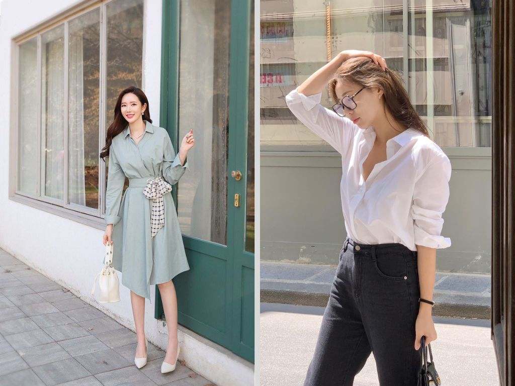 Bạn nên có thêm một chiếc sơ mi màu xanh pastel, be hoặc trắng
