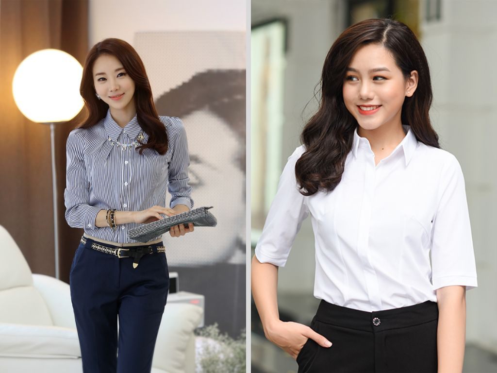 Áo sơ mi công sở nữ là kiểu áo kinh điển nhấ