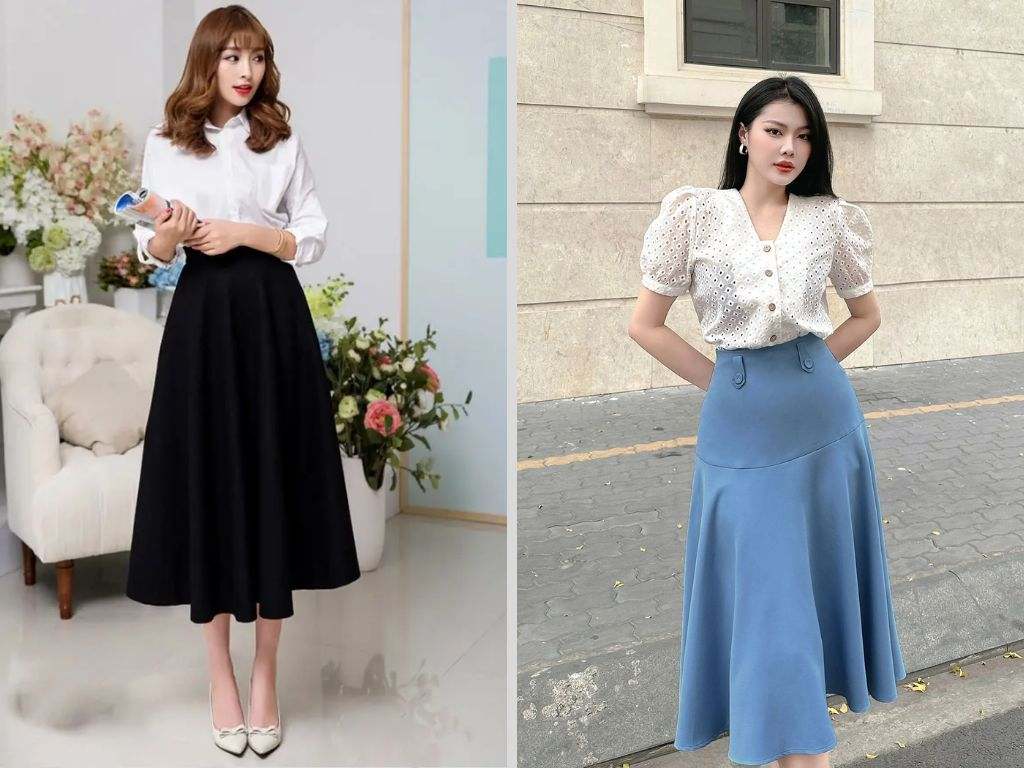 Độ dài lý tưởng và an toàn nhất cho một chiếc chân váy xòe