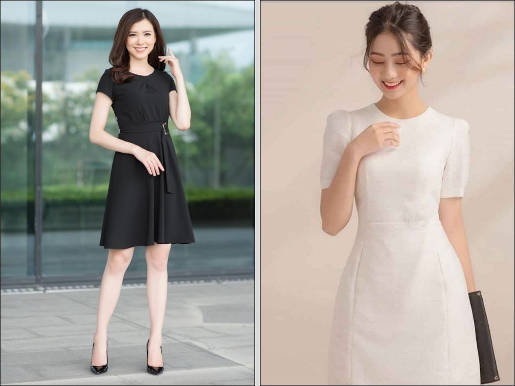 Váy có thắt lưng hoặc các thiết kế có chi tiết tạo khối ở hông