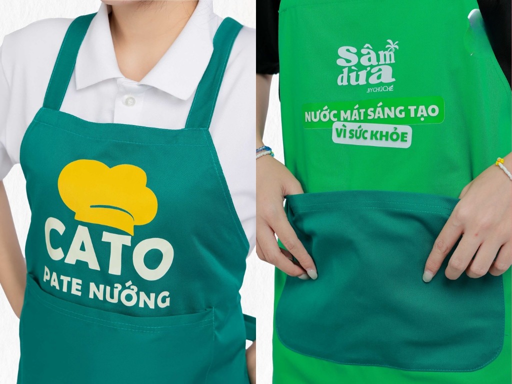 Tạp dề vải kaki có độ bền cao và đứng form tốt