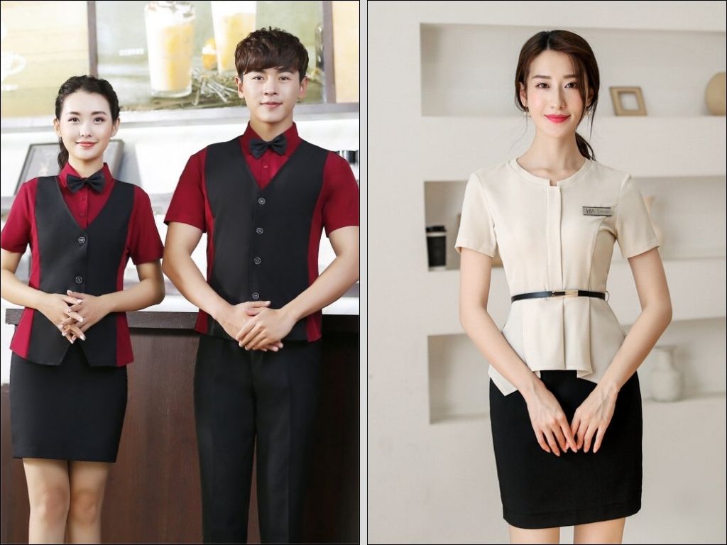 Đồng phục lễ tân, thu ngân toát lên vẻ thanh lịch, duyên dáng và hiếu khách
