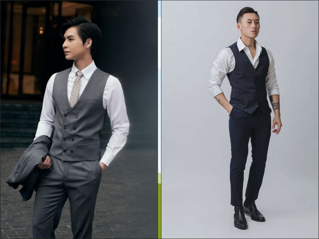 Kiểu dáng này giúp phá vỡ sự cứng nhắc của vest truyền thống