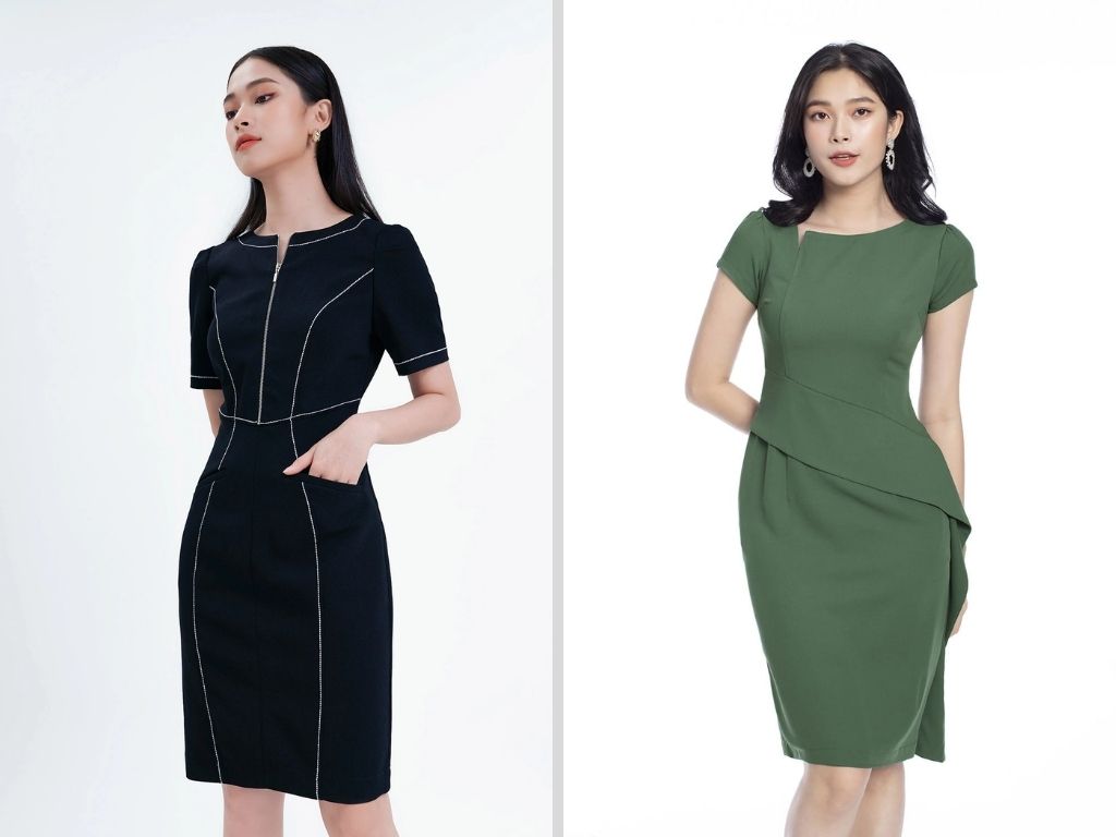 Một mẫu áo đầm công sở đẹp cho ngày làm việc bình thường