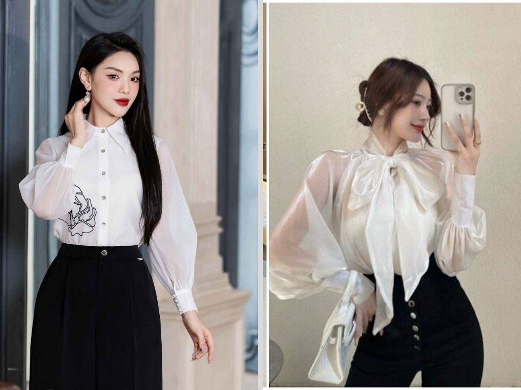 Bạn hãy chọn những chiếc áo có phần tay áo xuyên thấu