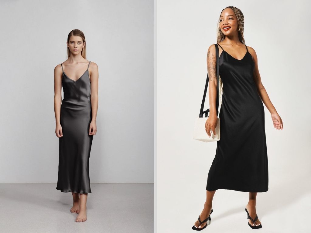 Slip dress bằng lụa chính là hiện thân của sự quyến rũ, gợi cảm