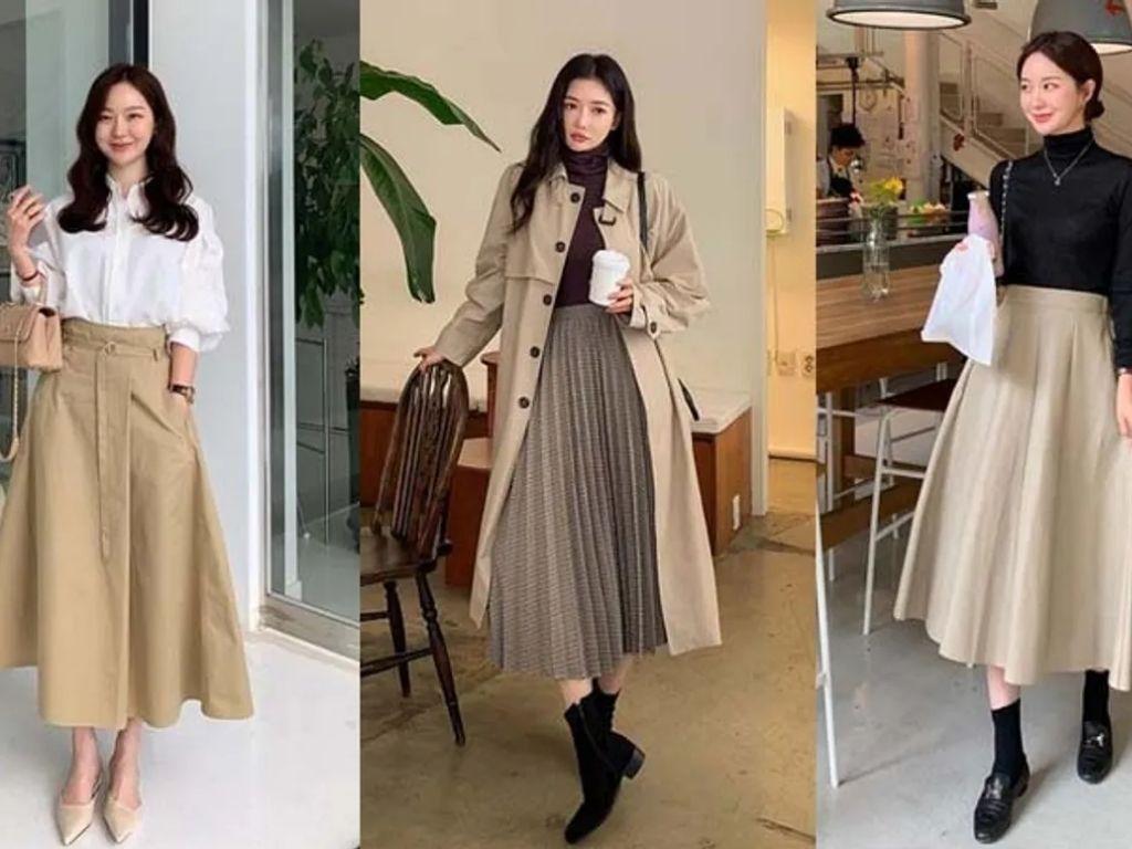 Bạn hãy thử kết hợp chân váy dài bằng lụa