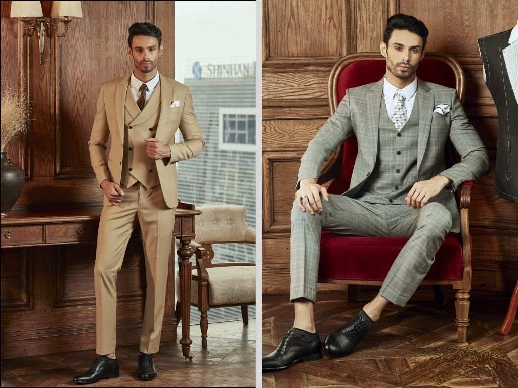 Bộ comple nam cao cấp với dáng slim-fit ôm gọn