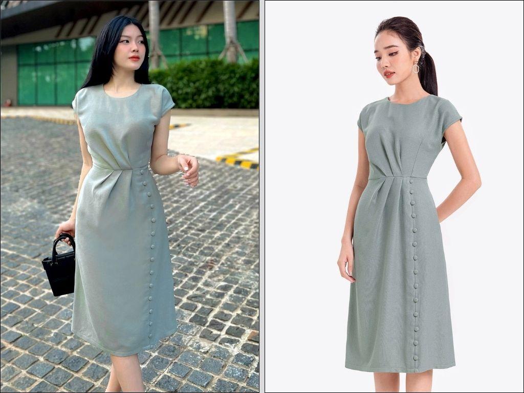 Đây là kiểu đầm công sở cao cấp Hàn Quốc kinh điển
