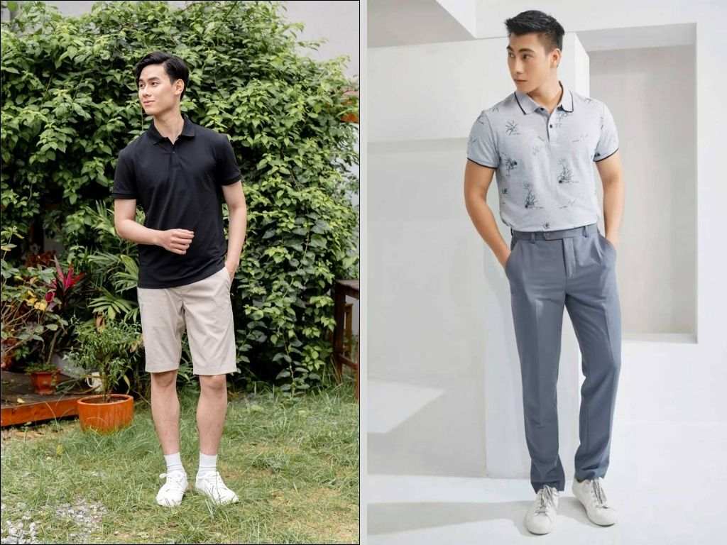 Áo polo với quần Chinos tạo nên một set đồ smart-casual chuẩn mực