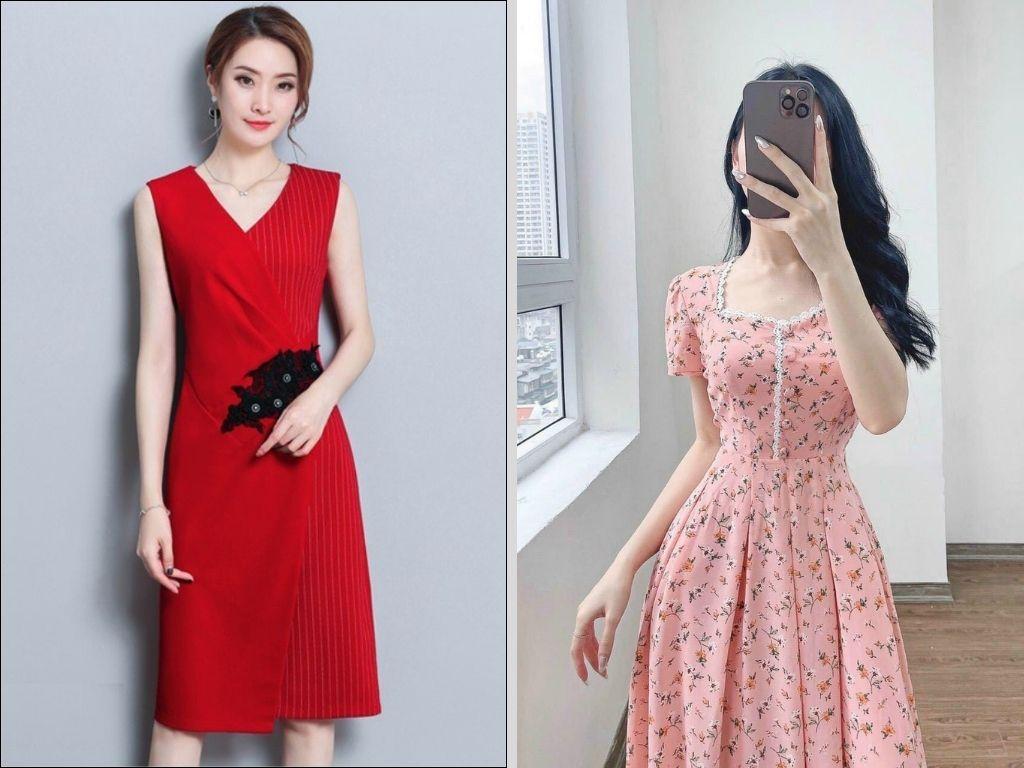 Các mẫu váy đầm cao cấp Hàn Quốc cho công sở thường là dáng chữ A