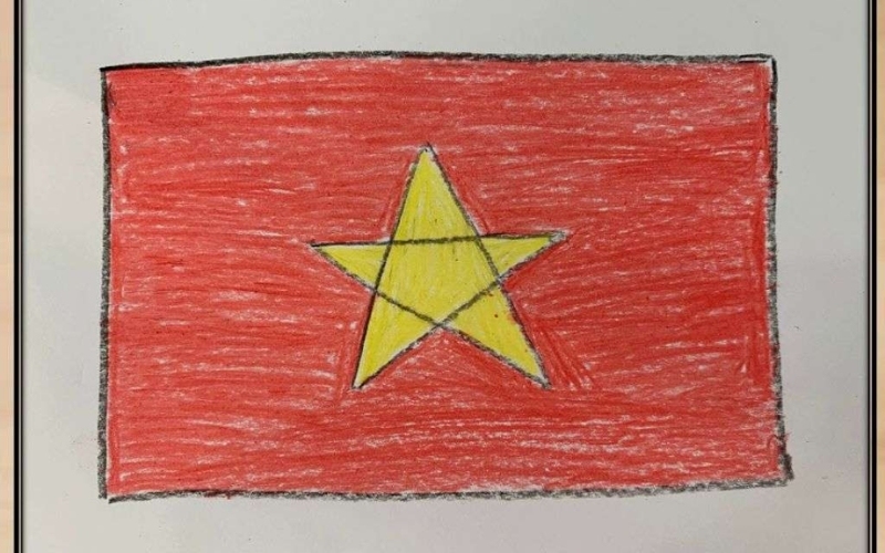 Cách vẽ lá cờ việt nam đơn giản