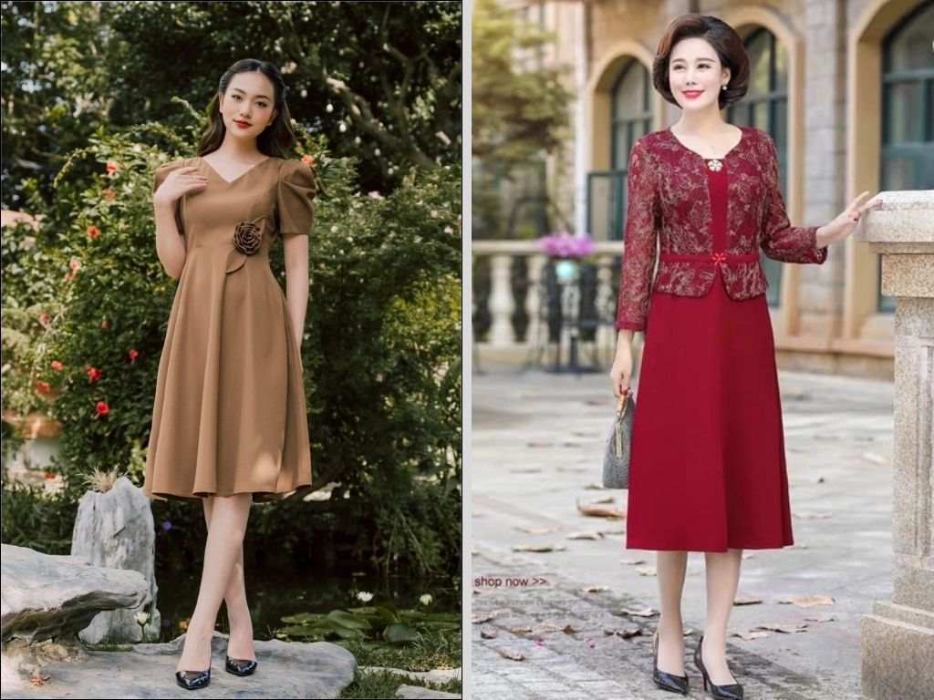 Những màu sắc này trên một chiếc váy trung niên cao cấp