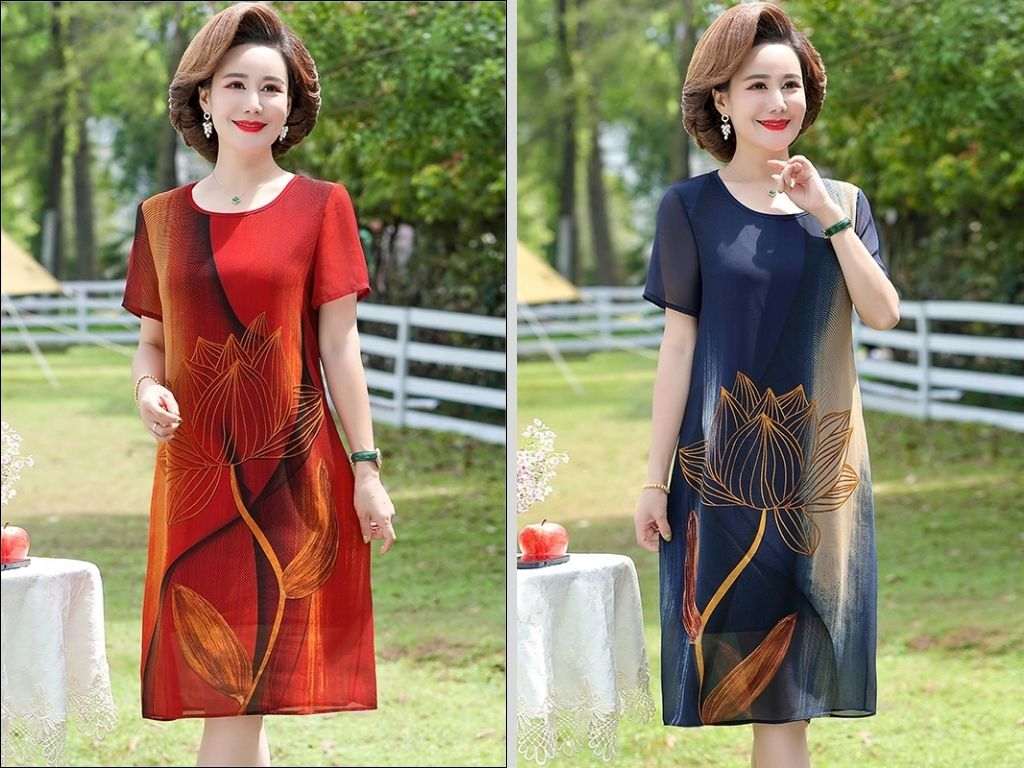 Bạn tránh các thiết kế váy trung niên cao cấp có chi tiết bèo nhún