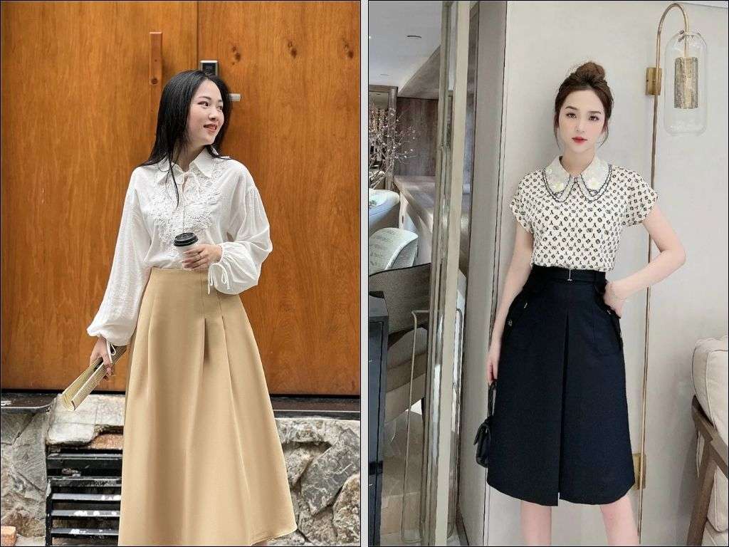 Chân váy suông có thiết kế thẳng từ trên xuống