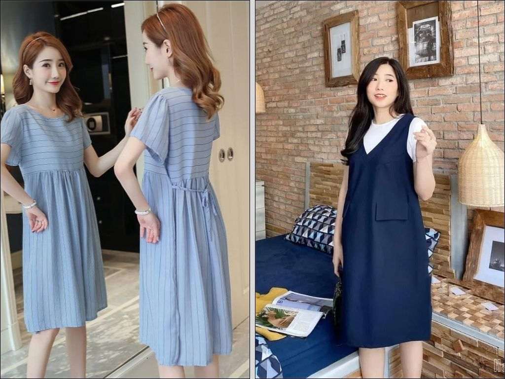 Các kiểu váy suông, váy chữ A phù hợp cho mẹ bầu