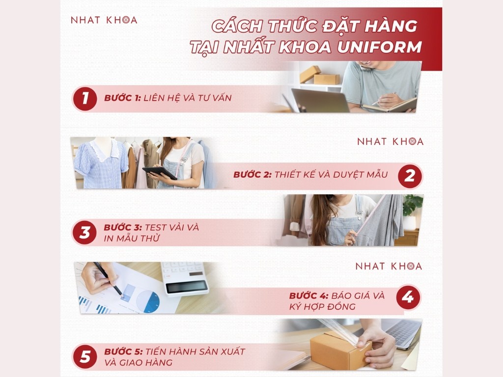 Nhất Khoa có quy trình đặt may in nón đồng phục chuyên nghiệp