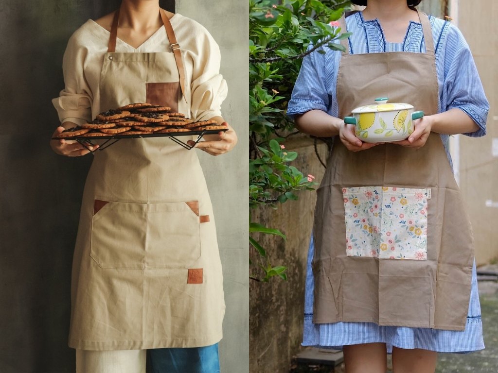 Tạp dề quán cafe chất liệu linen mang đến cảm giác gần gũi, mộc mạc