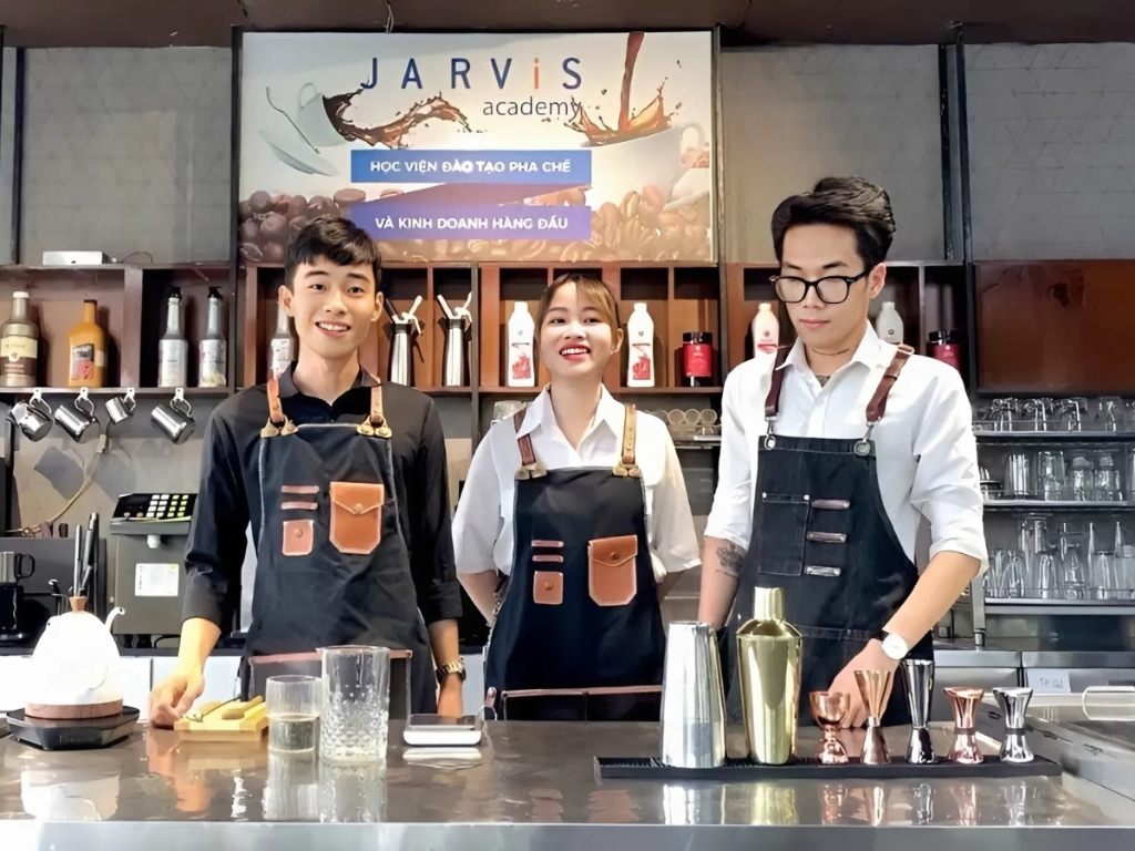 Tạp dề pha chế nên có nhiều túi đựng tiện dụng