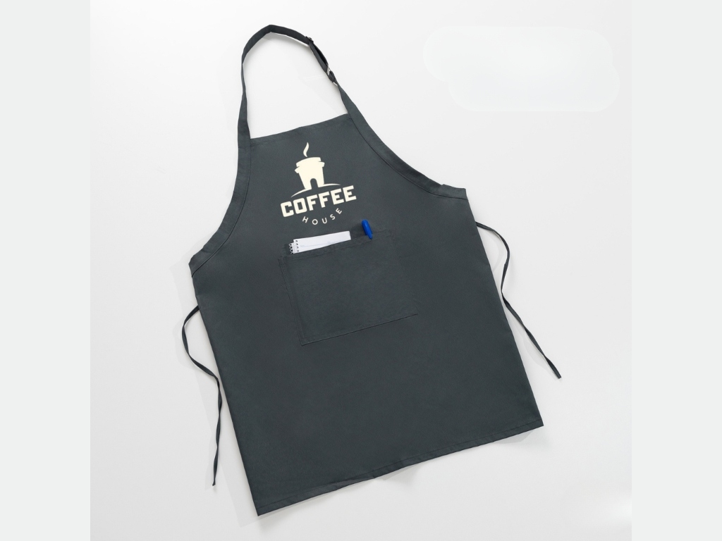 Bạn nên chọn thiết kế logo đơn giản để in tạp dề giá rẻ mà vẫn chất lượng