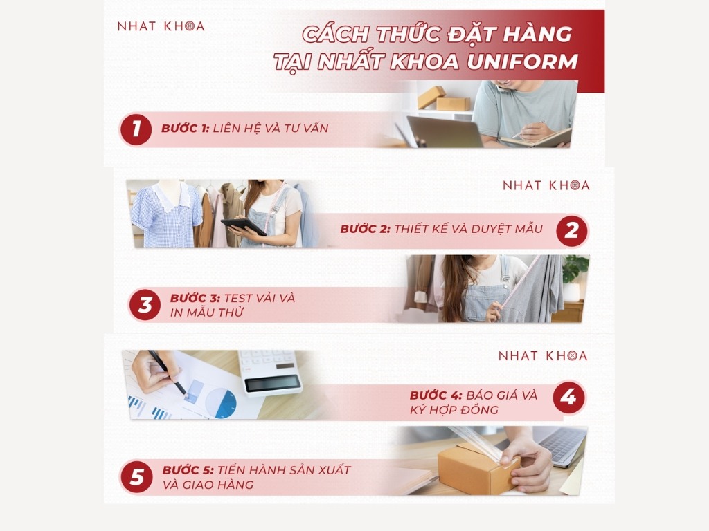 Quy trình đặt may tạp dề đồng phục HCM chuyên nghiệp tại Nhất Khoa