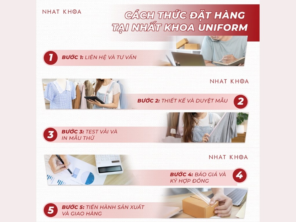 Quy trình đặt may tạp dề đồng phục Hà Nội tại Nhất Khoa