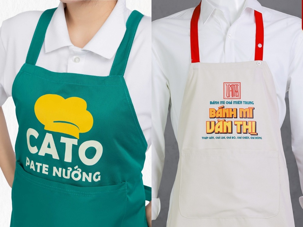 Hình in trên tạp dề phải sắc nét, bền màu và không bị bong tróc