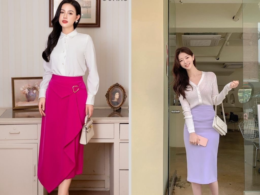 Bạn hãy chọn các mẫu chân váy có chi tiết peplum ở eo