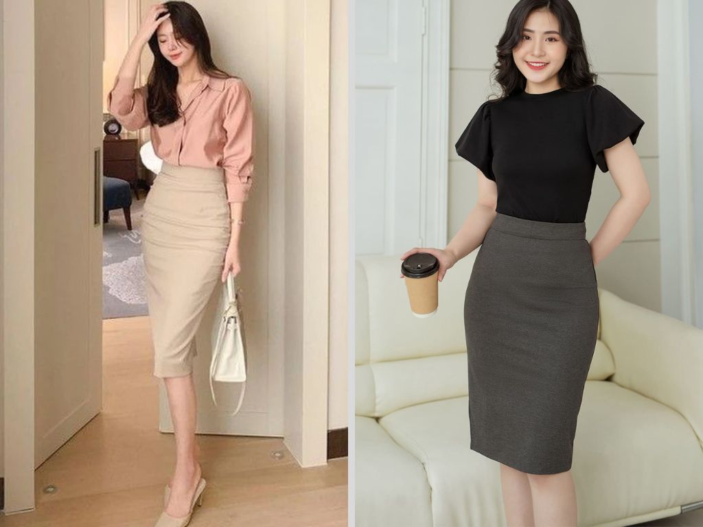 Váy bút chì thường mang đến phong thái trưởng thành, nghiêm túc