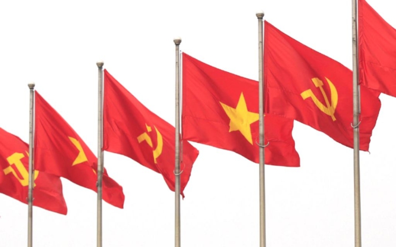 Màu sắc chủ đạo của cờ búa liềm Việt Nam cũng là những gam màu đỏ